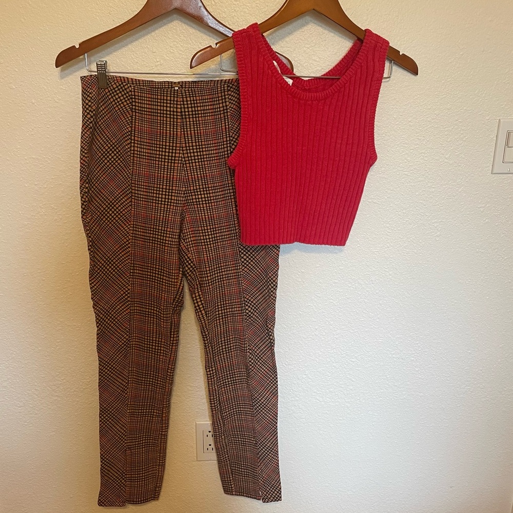 FreePeople Pants and Red Tank